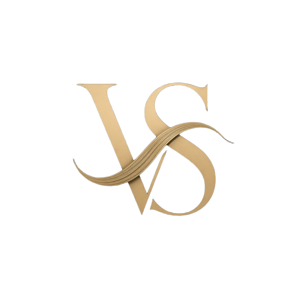 Логотип VolosyShop — золотая монограмма VS
